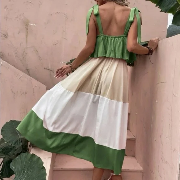 Bohemian Color Block Maxi Dress - Picture 8 of 12